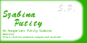 szabina putity business card